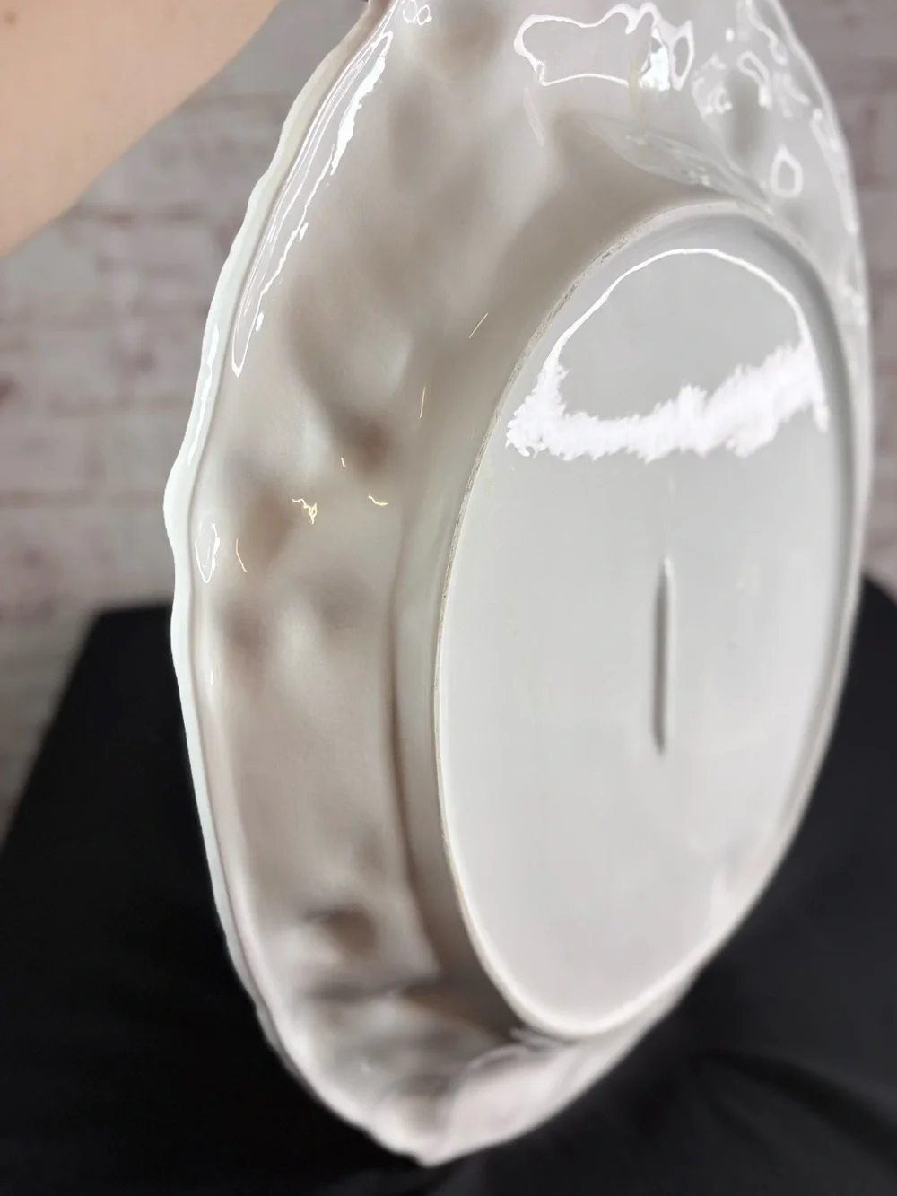 Imperial Porcelain White Embossed Fruit and Floral Wall Mirror